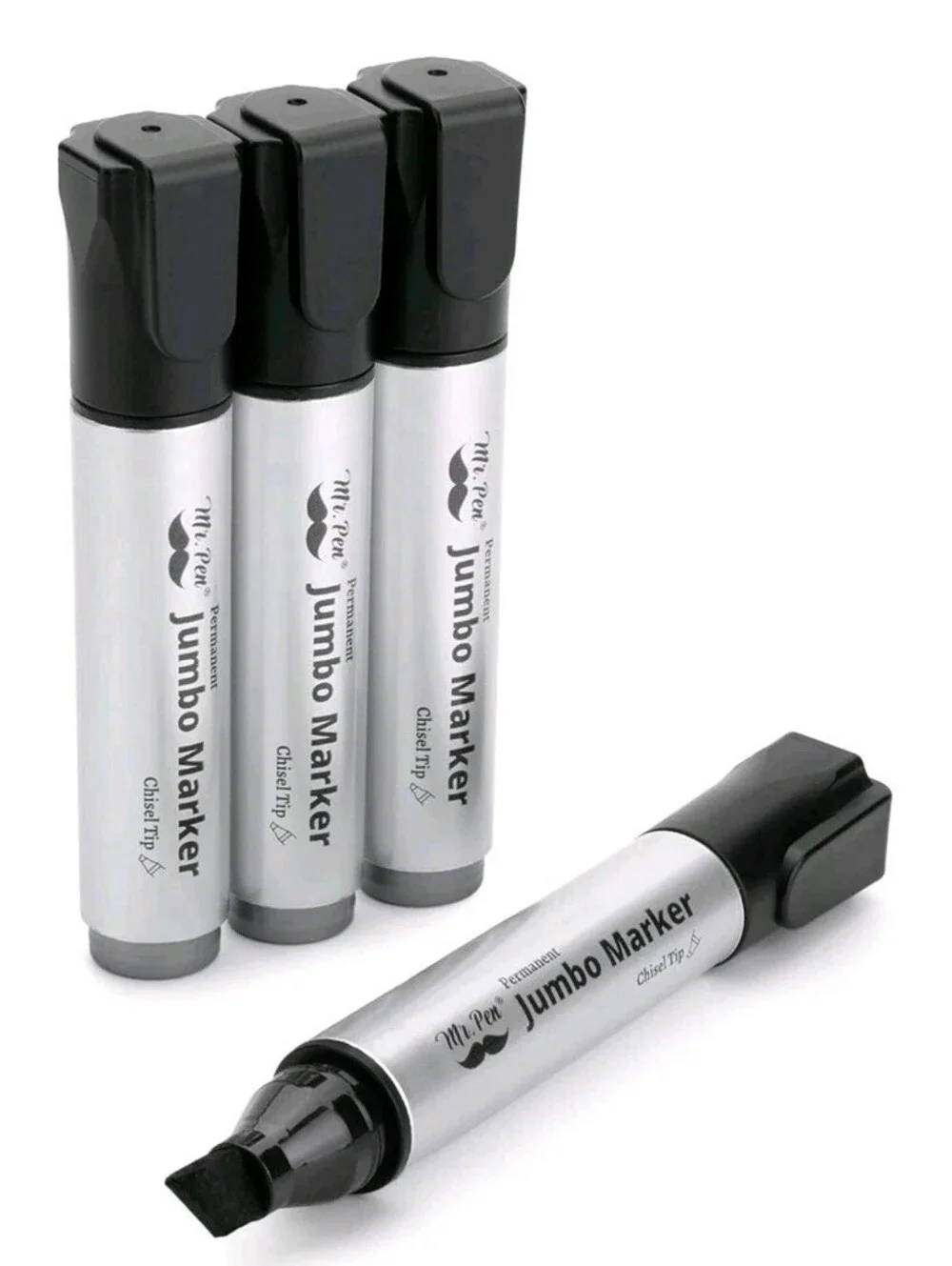 Mr. Pen- Jumbo Permanent Markers, 2x4 Piece, Black Markers Permanent